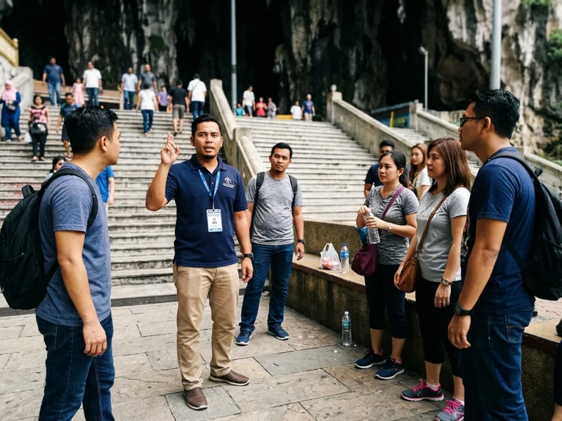 A licensed guide talking with a small group